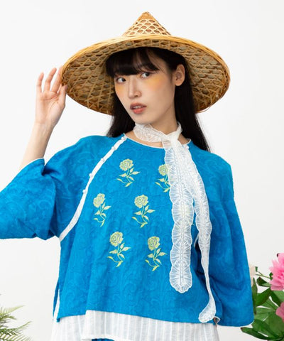 Lace Pattern Sheer Stole by AMINA - Ametsuchi