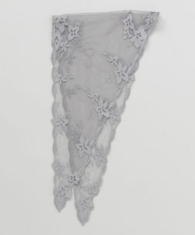 Embroidered Triangle Lace Stole by AMINA - Ametsuchi