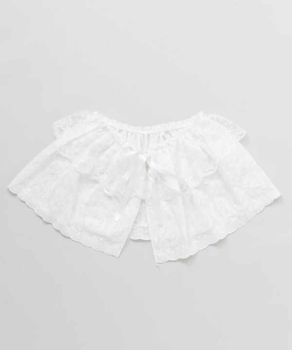 Embroidered Lace Way Scarf by AMINA - Ametsuchi