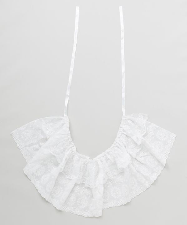 Embroidered Lace Way Scarf by AMINA - Ametsuchi