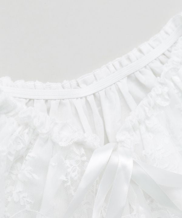 Embroidered Lace Way Scarf by AMINA - Ametsuchi