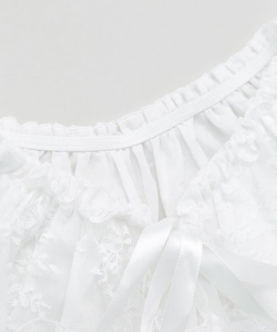 Embroidered Lace Way Scarf by AMINA - Ametsuchi