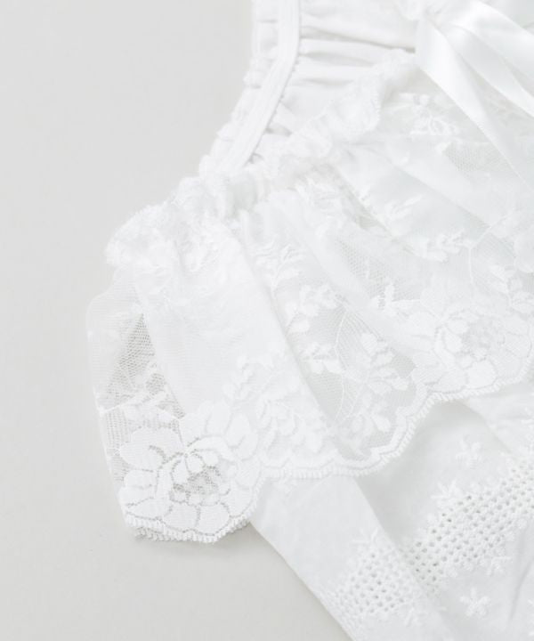 Embroidered Lace Way Scarf by AMINA - Ametsuchi