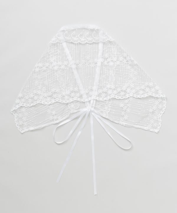 Ribbon Tie Lace Stole by AMINA - Ametsuchi