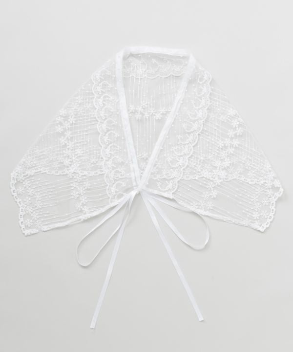 Ribbon Tie Lace Stole by AMINA - Ametsuchi