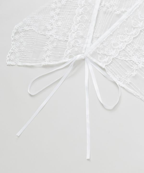 Ribbon Tie Lace Stole by AMINA - Ametsuchi