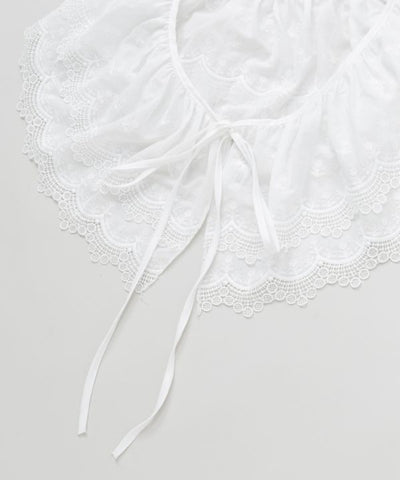 Embroidered Lace Way Scarf by AMINA - Ametsuchi