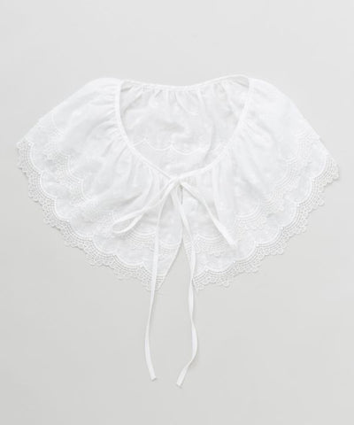 Embroidered Lace Way Scarf by AMINA - Ametsuchi