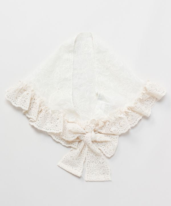 Ruffle Lace Triangle Stole by AMINA - Ametsuchi