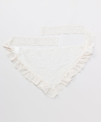 Ruffle Lace Triangle Stole by AMINA - Ametsuchi