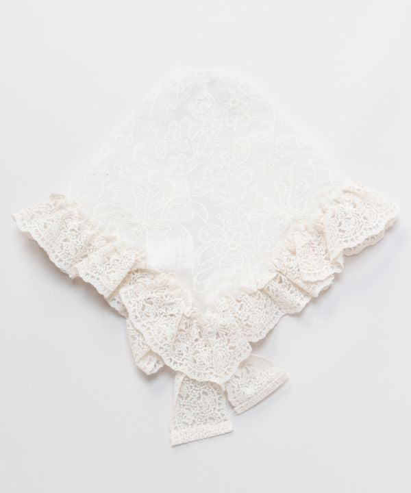 Ruffle Lace Triangle Stole by AMINA - Ametsuchi