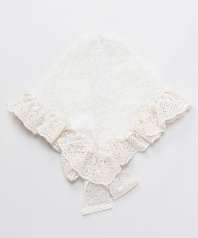 Ruffle Lace Triangle Stole by AMINA - Ametsuchi