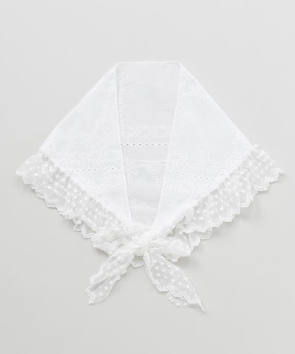 Ruffle Lace Triangle Stole by AMINA - Ametsuchi