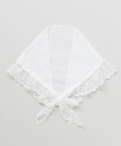 Ruffle Lace Triangle Stole by AMINA - Ametsuchi