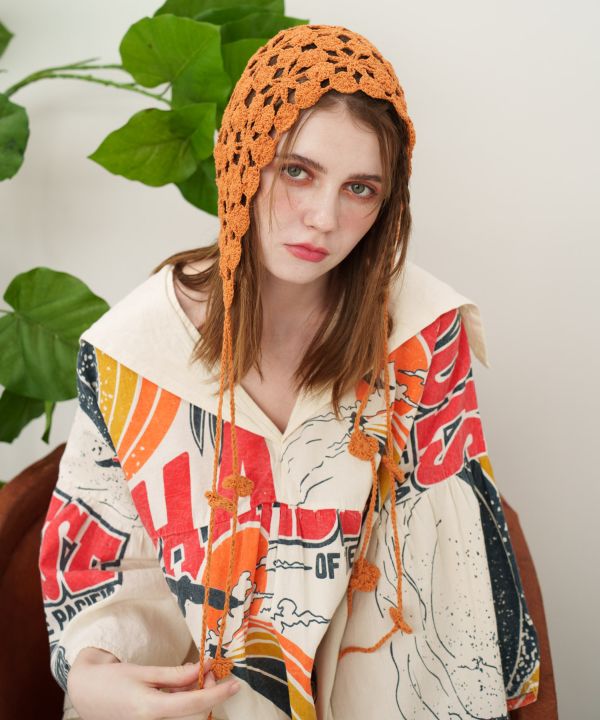 Crochet Babushka Cap by AMINA - Ametsuchi