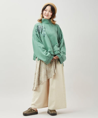 Peony Embroidered Sweatshirt