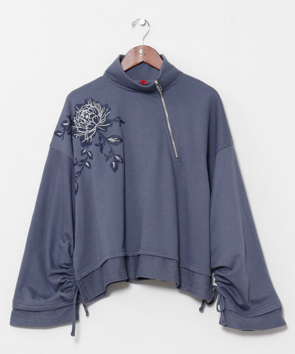 Peony Embroidered Sweatshirt