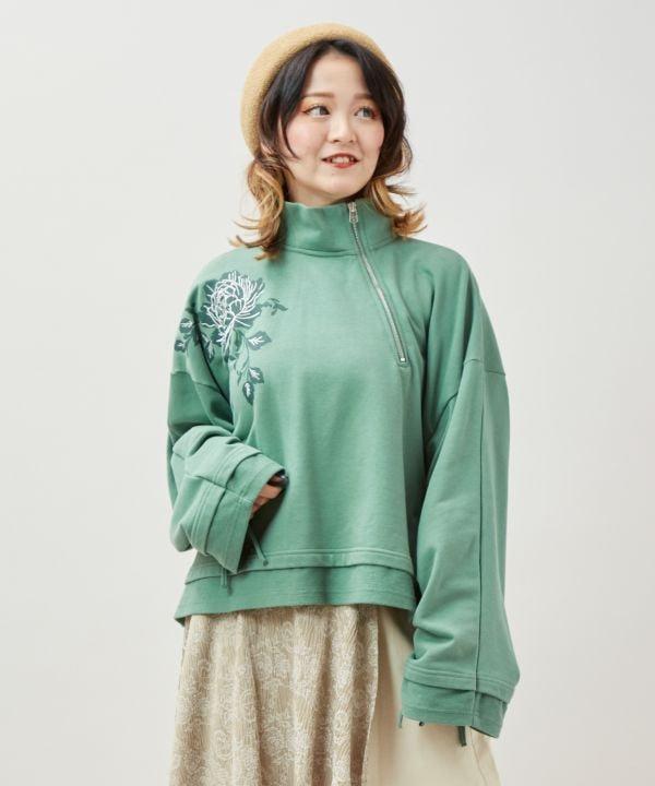Peony Embroidered Sweatshirt
