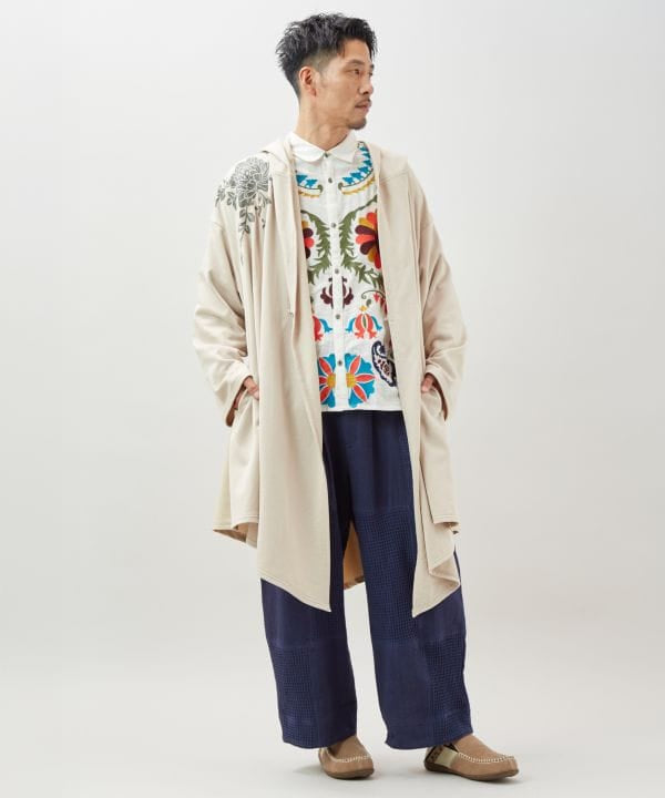 Peony Embroidered Sweat Hoodie Cardigan