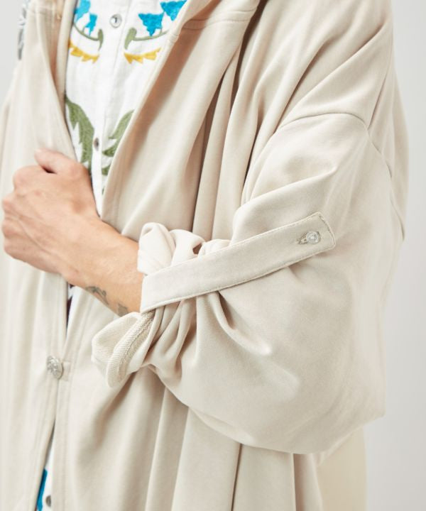 Peony Embroidered Sweat Hoodie Cardigan