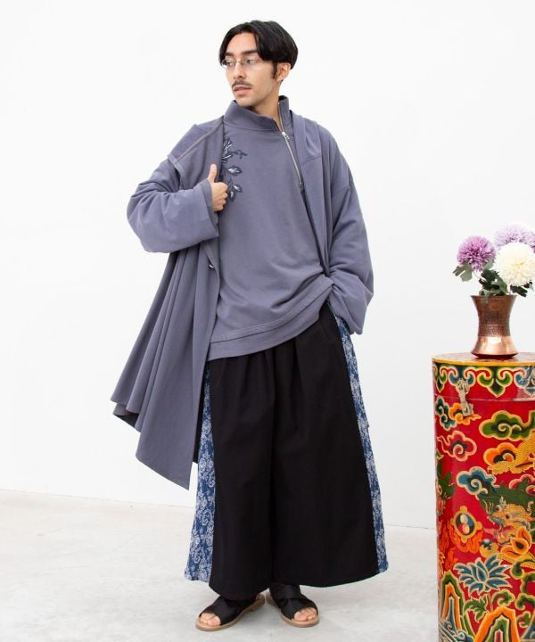 Peony Embroidered Sweat Hoodie Cardigan