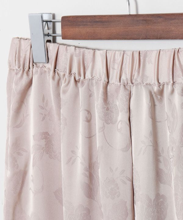 Peony Embroidery Satin Pants