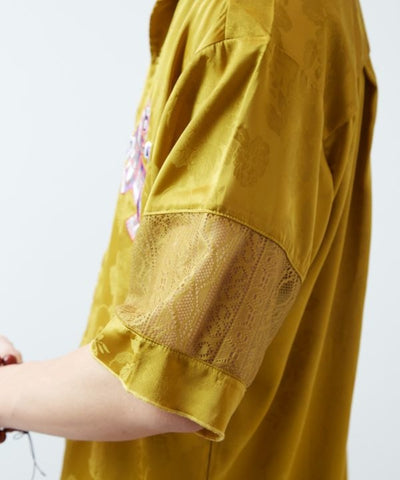 Men's Satin Open Collar Shirt Tops by AMINA - Ametsuchi