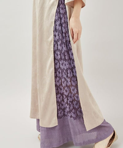 Peony Embroidery Satin Dress