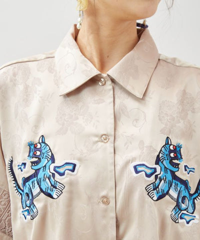 Satin Open Collar Shirt