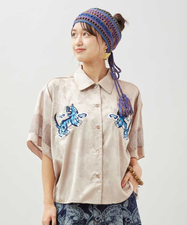 Satin Open Collar Shirt