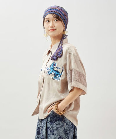 Satin Open Collar Shirt