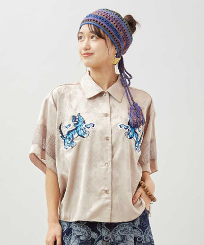 Satin Open Collar Shirt