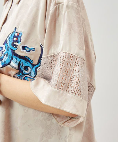 Satin Open Collar Shirt