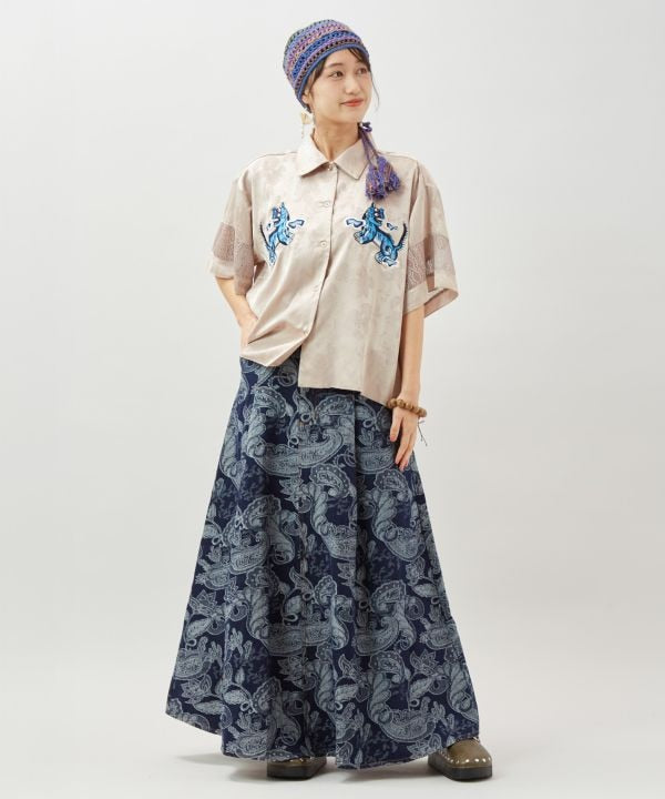 Satin Open Collar Shirt