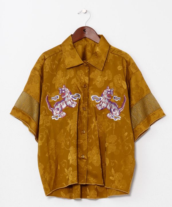 Satin Open Collar Shirt