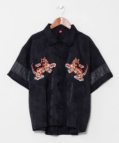 Satin Open Collar Shirt