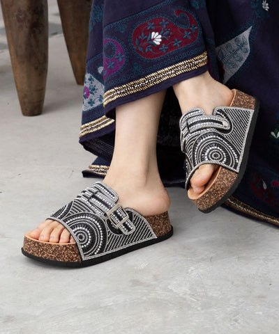 Mandala Platform Sandals Shoes by AMINA - Ametsuchi