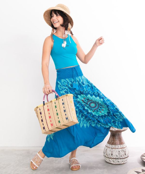 Fringe Glitter Ethnic Slide Sandals