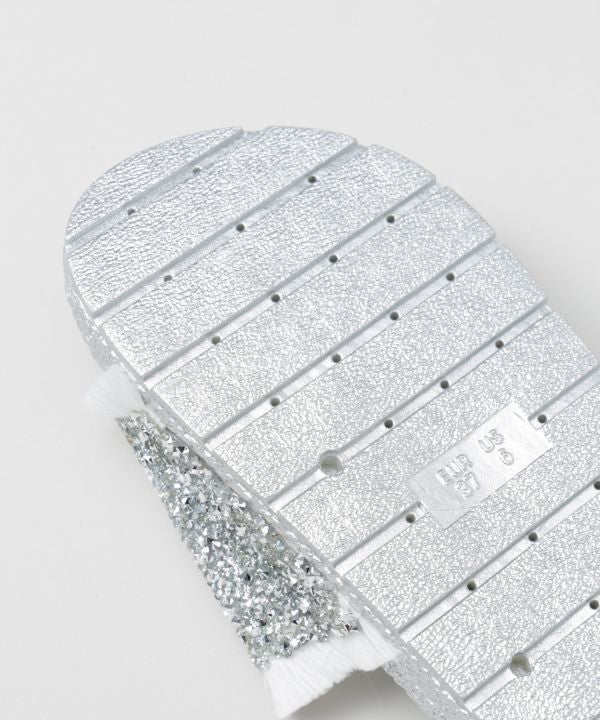 Fringe Glitter Ethnic Slide Sandals