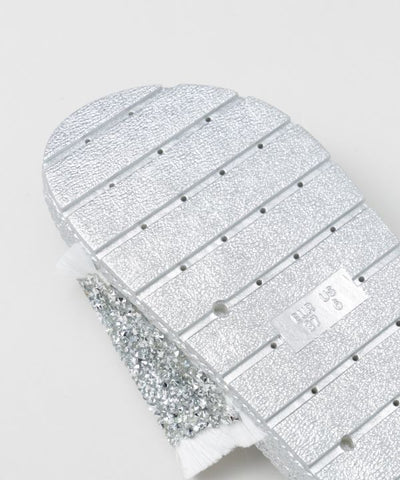 Fringe Glitter Ethnic Slide Sandals