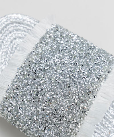 Fringe Glitter Ethnic Slide Sandals