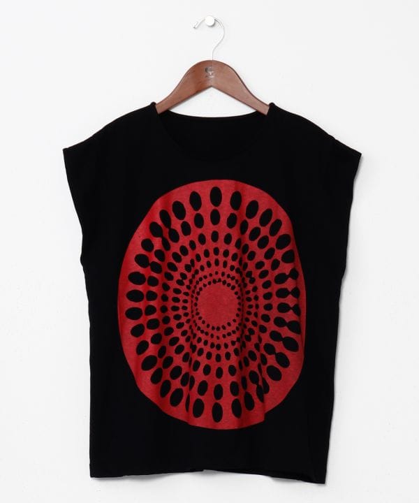 Kitenge Pattern Ripple Motif T-Shirt Tops by AMINA - Ametsuchi