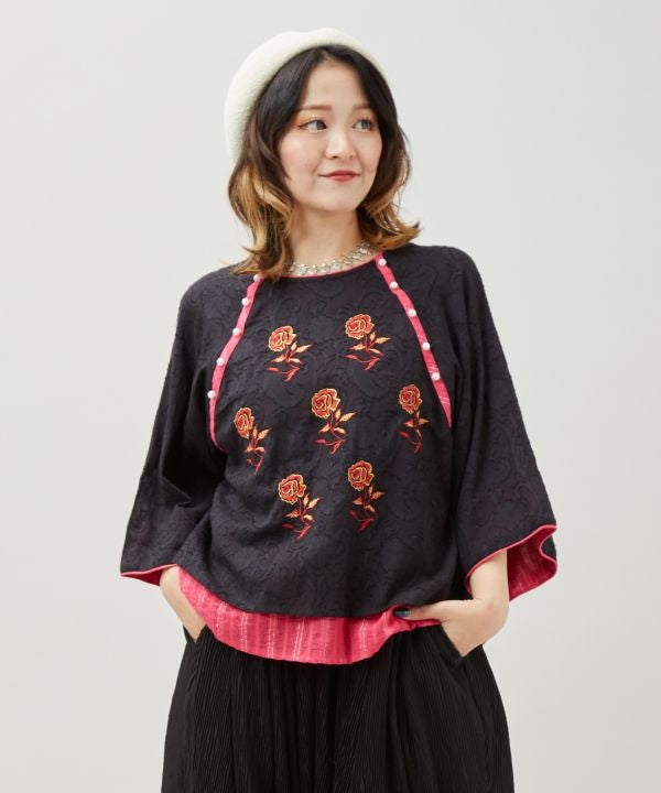 Floral Jacquard Blouse