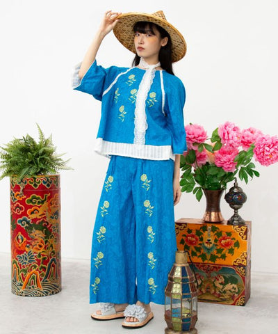 Floral Jacquard Blouse