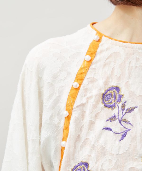 Floral Jacquard Blouse