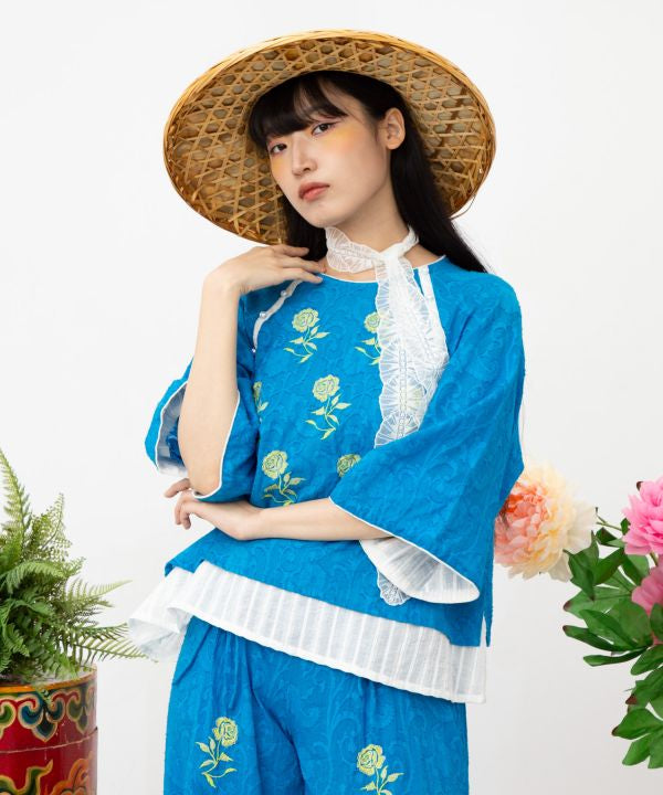 Floral Jacquard Blouse