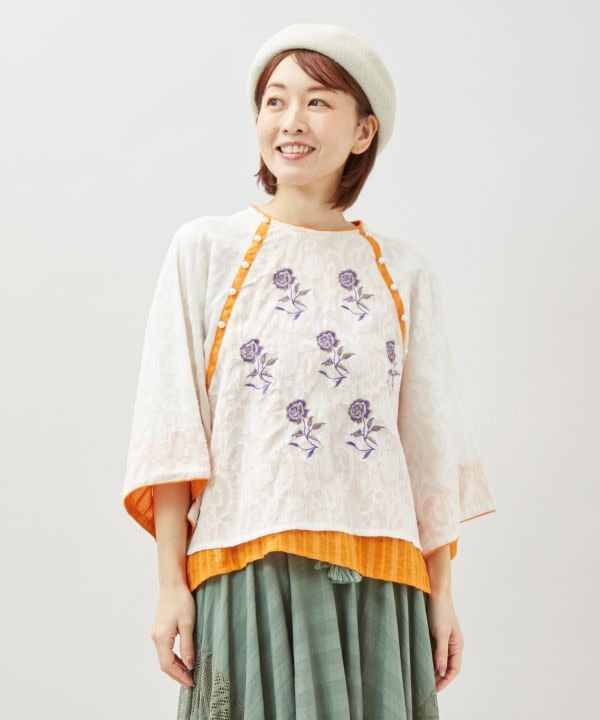 Floral Jacquard Blouse