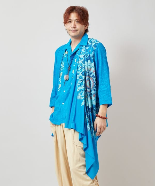 Mandala Print Asymmetrical Cardigan