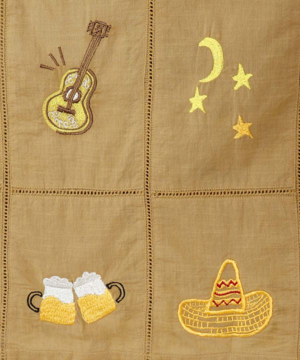 Outdoor Embroidered Open Collar Shirt by AMINA - Ametsuchi