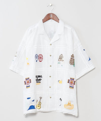 Outdoor Embroidered Open Collar Shirt by AMINA - Ametsuchi